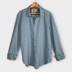 ROBERT GRAHAM Knowledge Wisdom Truth Button Up Shirt XL Classic Fit Reverse Cuff
